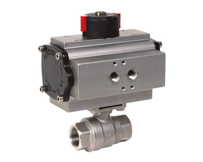 Stainless steel ball valve 715XS + ADA/ASR pneumatic actuator
